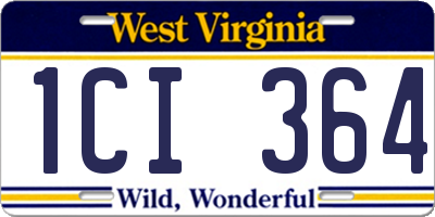 WV license plate 1CI364