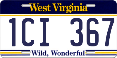 WV license plate 1CI367