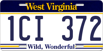 WV license plate 1CI372