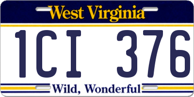 WV license plate 1CI376