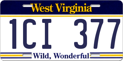 WV license plate 1CI377