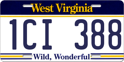 WV license plate 1CI388