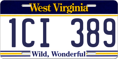 WV license plate 1CI389