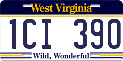 WV license plate 1CI390