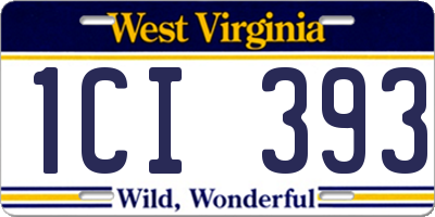 WV license plate 1CI393