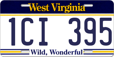 WV license plate 1CI395