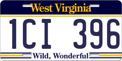 WV license plate 1CI396