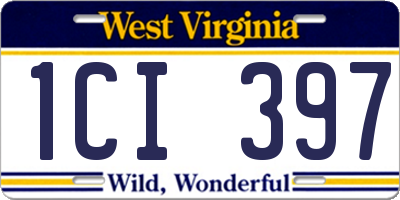 WV license plate 1CI397
