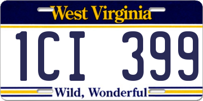 WV license plate 1CI399
