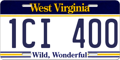 WV license plate 1CI400