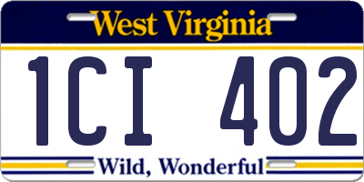 WV license plate 1CI402
