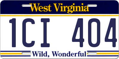 WV license plate 1CI404