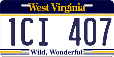 WV license plate 1CI407
