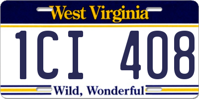 WV license plate 1CI408