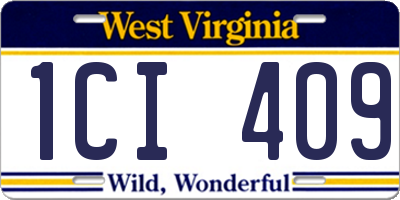 WV license plate 1CI409