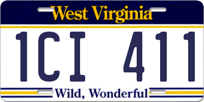 WV license plate 1CI411