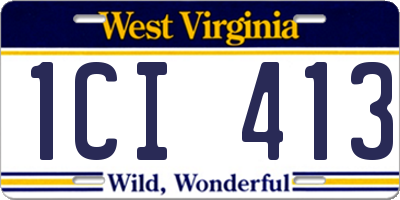 WV license plate 1CI413