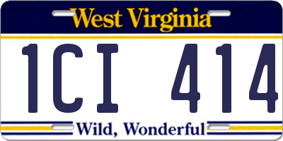 WV license plate 1CI414