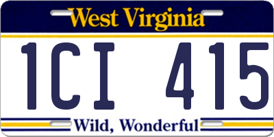 WV license plate 1CI415