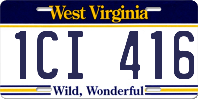 WV license plate 1CI416