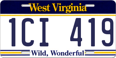 WV license plate 1CI419
