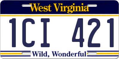 WV license plate 1CI421