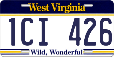 WV license plate 1CI426