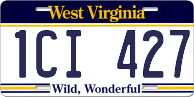 WV license plate 1CI427
