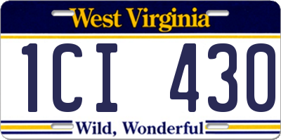 WV license plate 1CI430