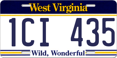 WV license plate 1CI435