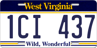 WV license plate 1CI437