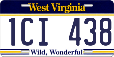 WV license plate 1CI438