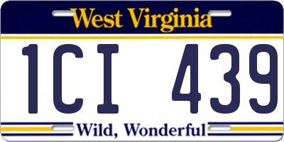 WV license plate 1CI439