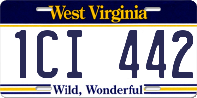 WV license plate 1CI442