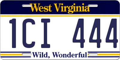 WV license plate 1CI444