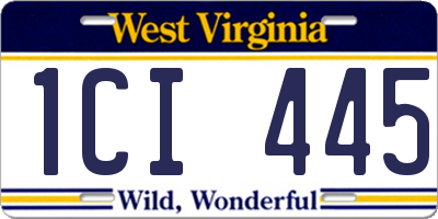 WV license plate 1CI445