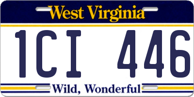 WV license plate 1CI446