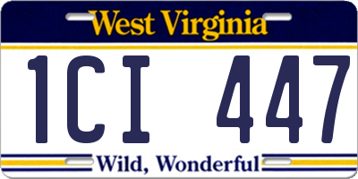 WV license plate 1CI447