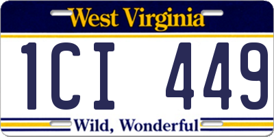 WV license plate 1CI449