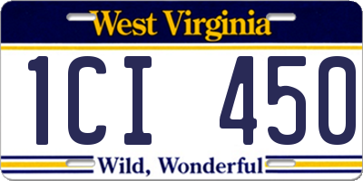 WV license plate 1CI450
