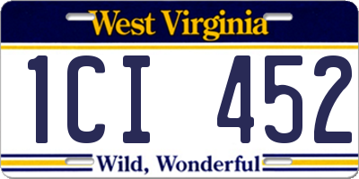 WV license plate 1CI452