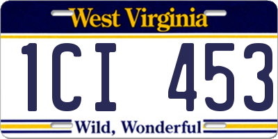 WV license plate 1CI453