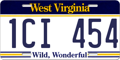 WV license plate 1CI454