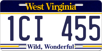 WV license plate 1CI455