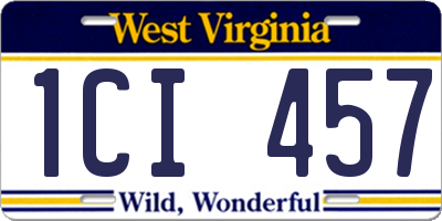 WV license plate 1CI457