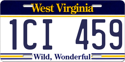 WV license plate 1CI459