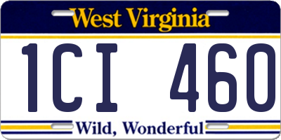 WV license plate 1CI460