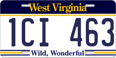 WV license plate 1CI463
