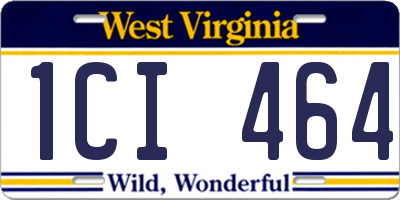 WV license plate 1CI464