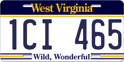 WV license plate 1CI465